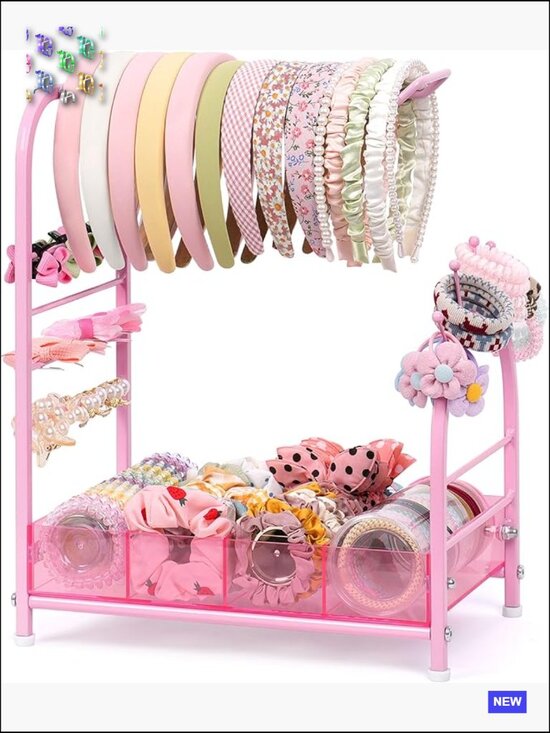 Hair Accessories Organizer Stand - Headband Holder Scrunchies Claw Clips Storage main image 4